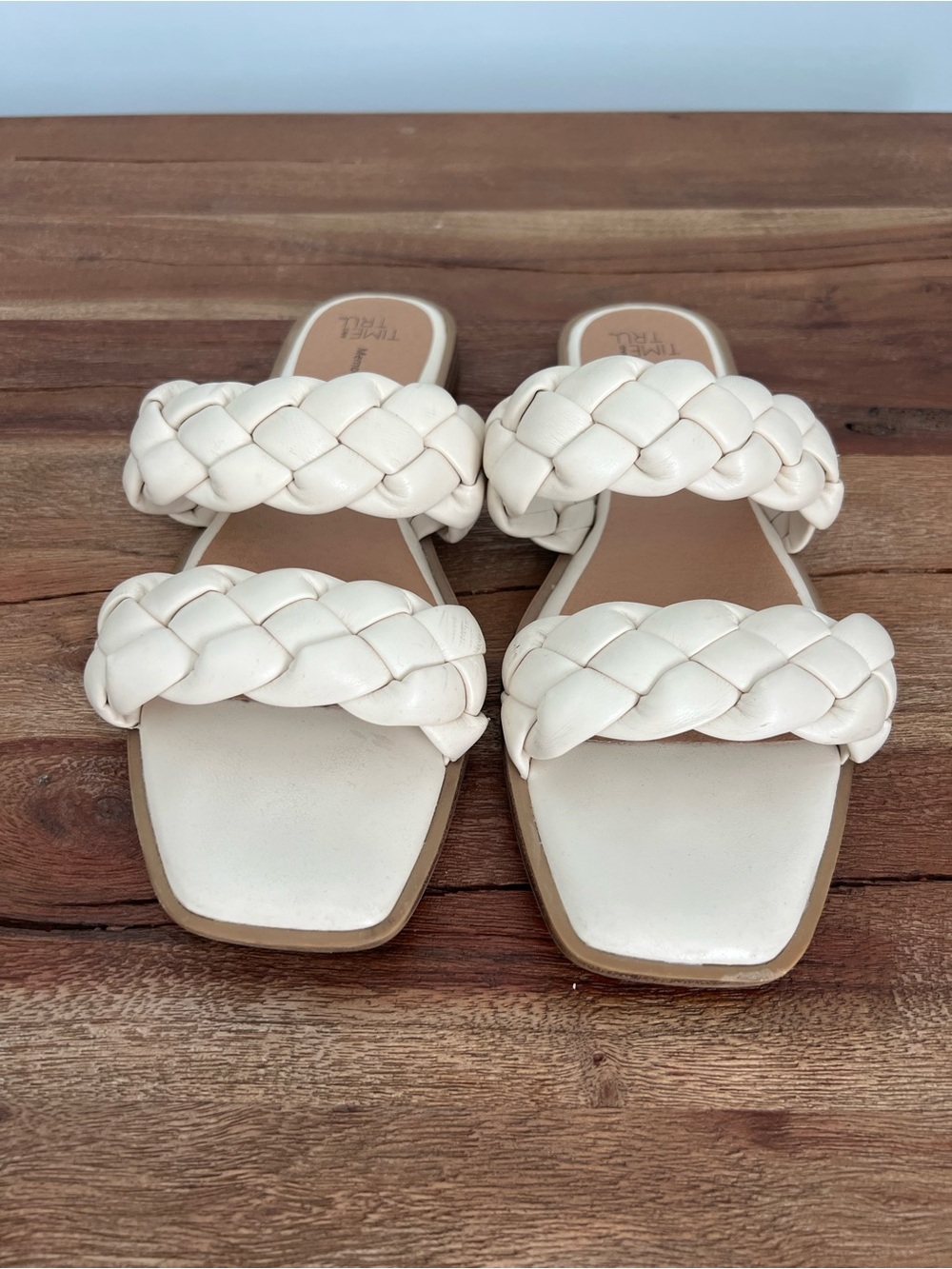 2 Pair of Women’s Cream and Black Time and Tru Braided Flats